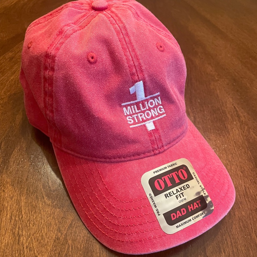 Salmon pink “Dad hat” one size fits most, 1 Million Strong